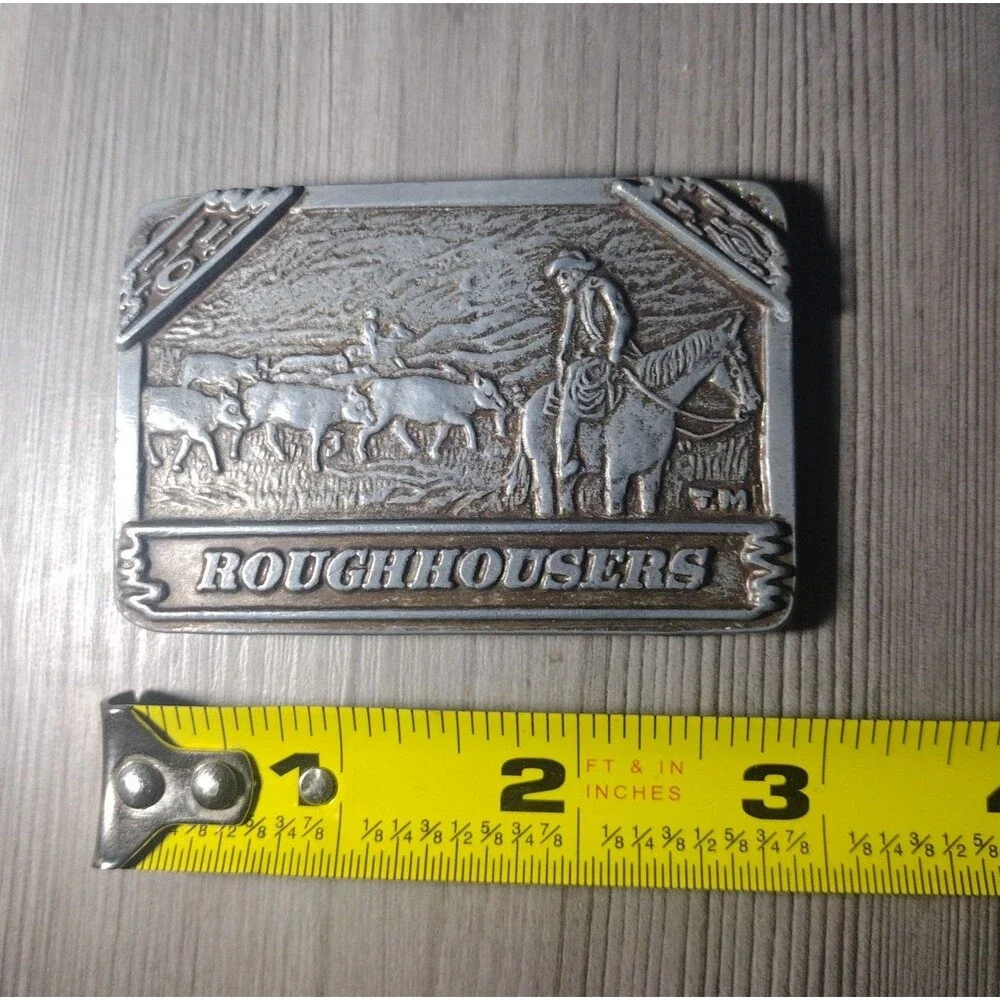 Vintage Roughhousers Cowboy Cattleman Belt Buckle
